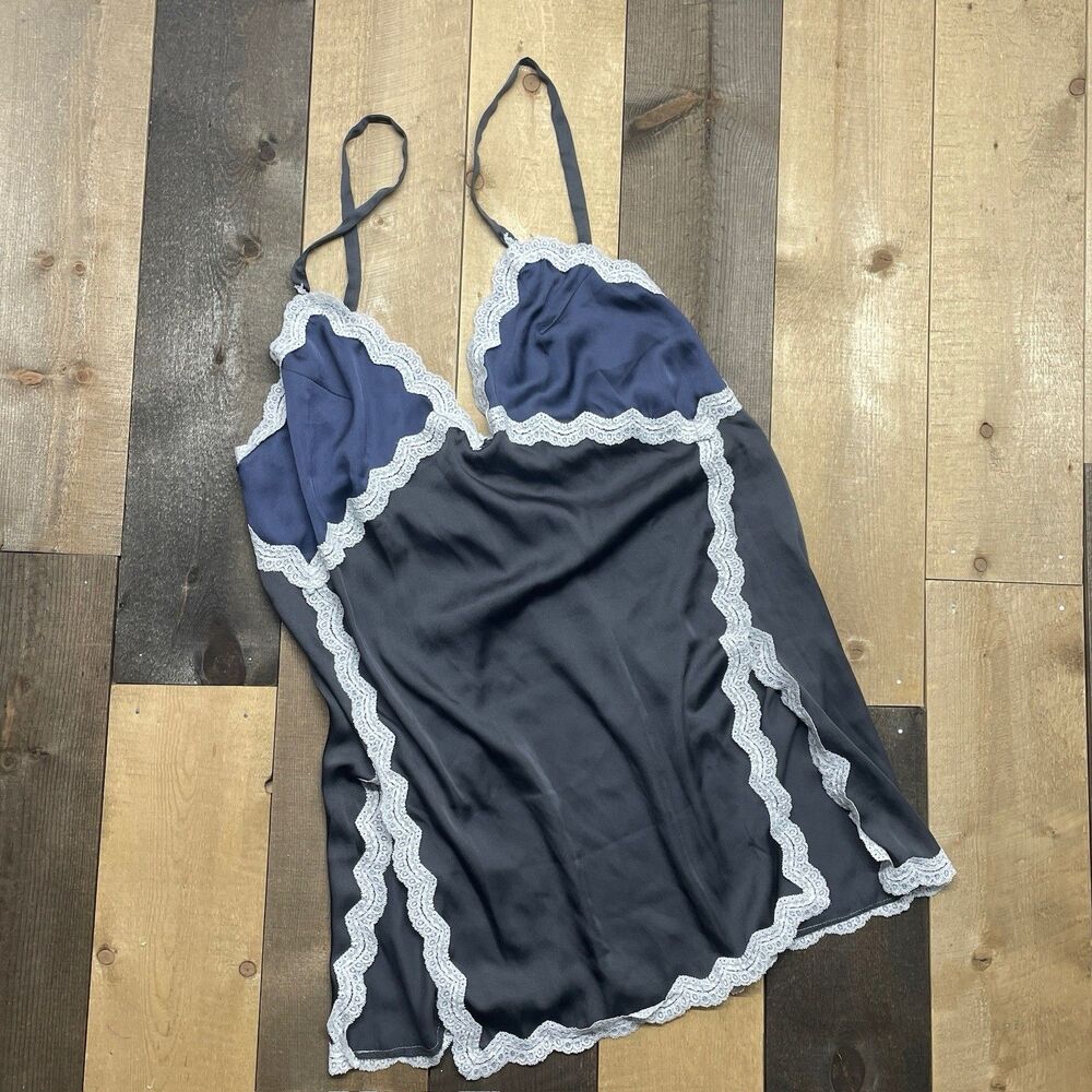 Intimately Free People LARGE On the Rise Mini Slip Jazzberry Lace Trim CamiDress